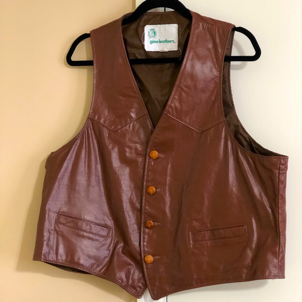 Vintage Gino’s Leather Vest Size XL